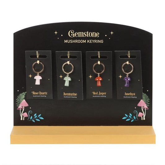 Jones Home & Gift Keyrings GEMSTONE MUSHROOM KEYRINGS