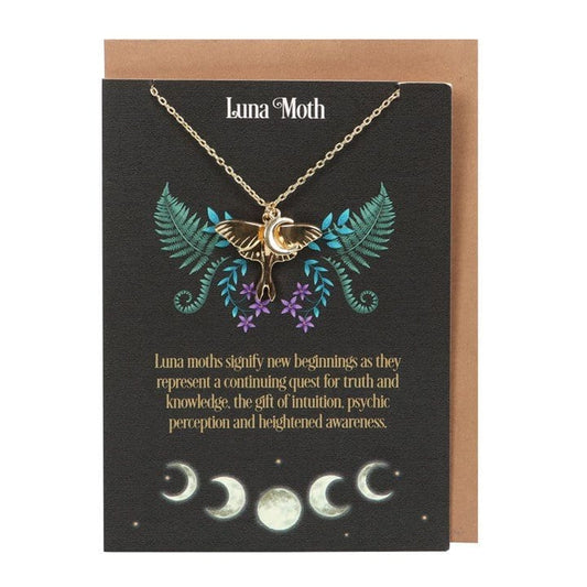 Jones Home & Gift Necklaces LUNA MOTH NECKLACE CARD