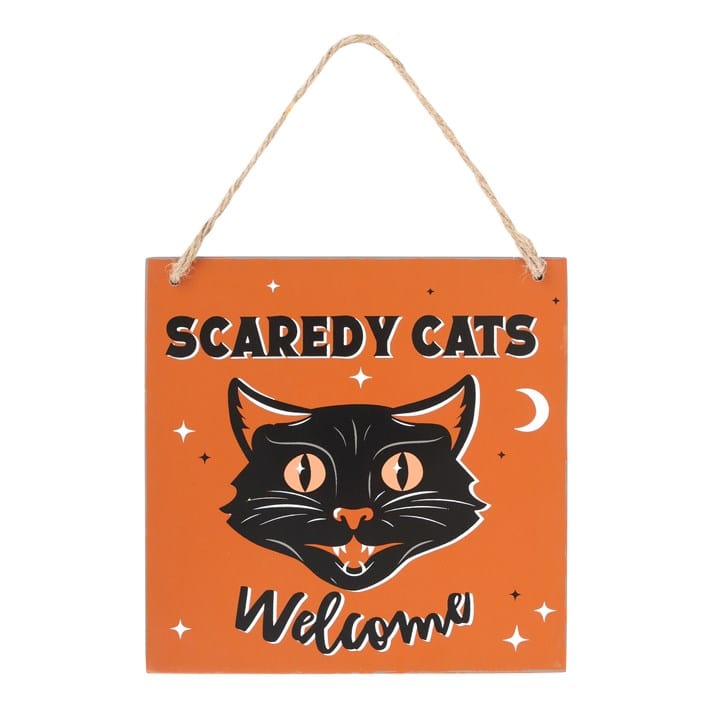 Jones Home & Gift Signs and Memoboards SCAREDY CATS WELCOME HANGING SIGN