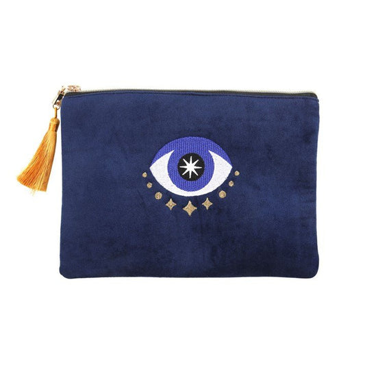 Jones Home & Gift Toiletry Bags ALL SEEING EYE VELVET MAKE UP BAG