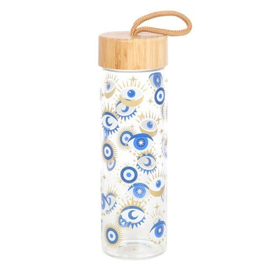 Jones Home & Gift Water Bottles ALL SEEING EYE REUSABLE GLASS WATER BOTTLE