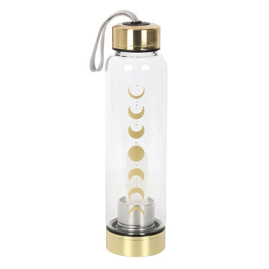 Jones Home & Gift Water Bottles QUARTZ MOON PHASE GLASS WATER BOTTLE