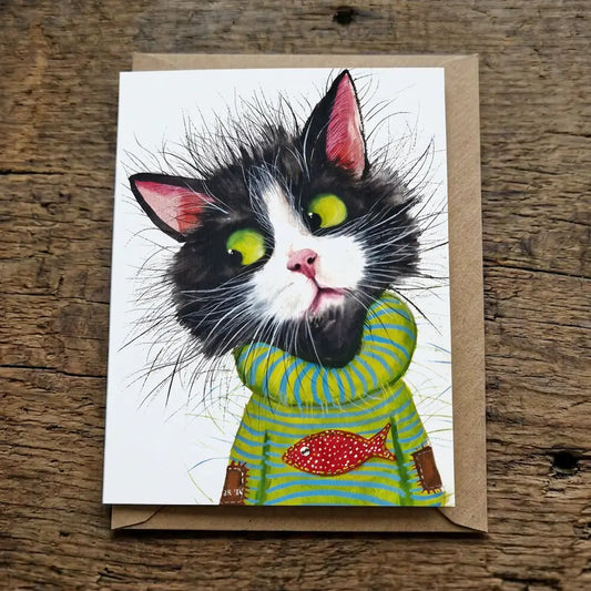 Smitten Kitten | Jurga Ryan | 6x4" Greeting Card | JRA17