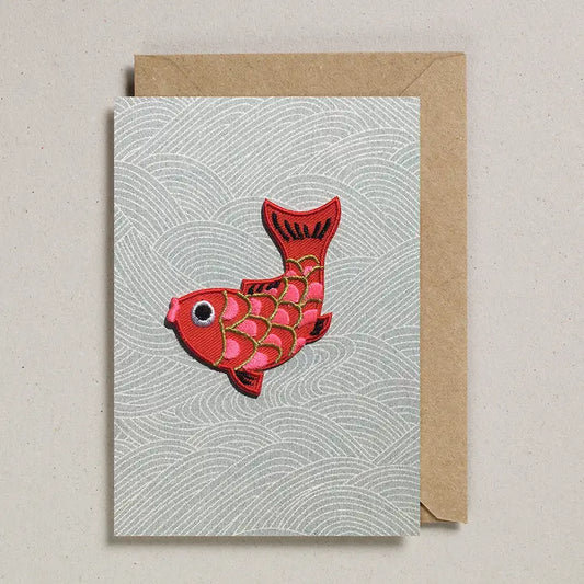 Koi Fish Iron On Patch Greeting Card - GC-PAT-0045