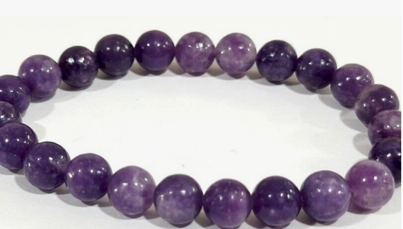 Lepidolite Crystal Healing Bracelet - The stone for relieving stress and anxiety - CS1036 - The Hare and the Moon