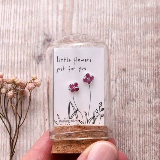 TT51105 - Little Flower Just For You Silver Gem Flower Earring