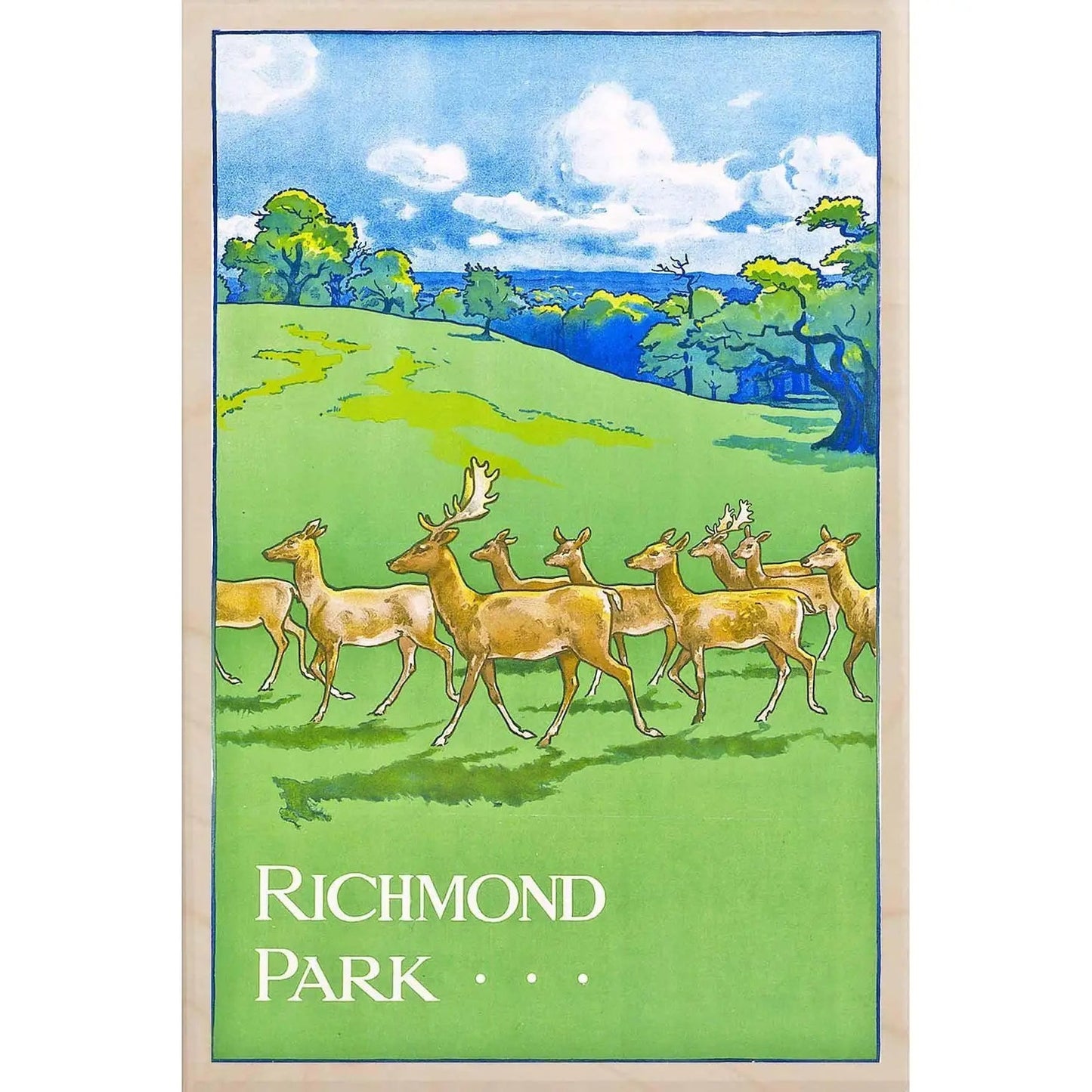 LONDON - RICHMOND wooden postcard (Greeting Card) - WP15 - The Hare and the Moon