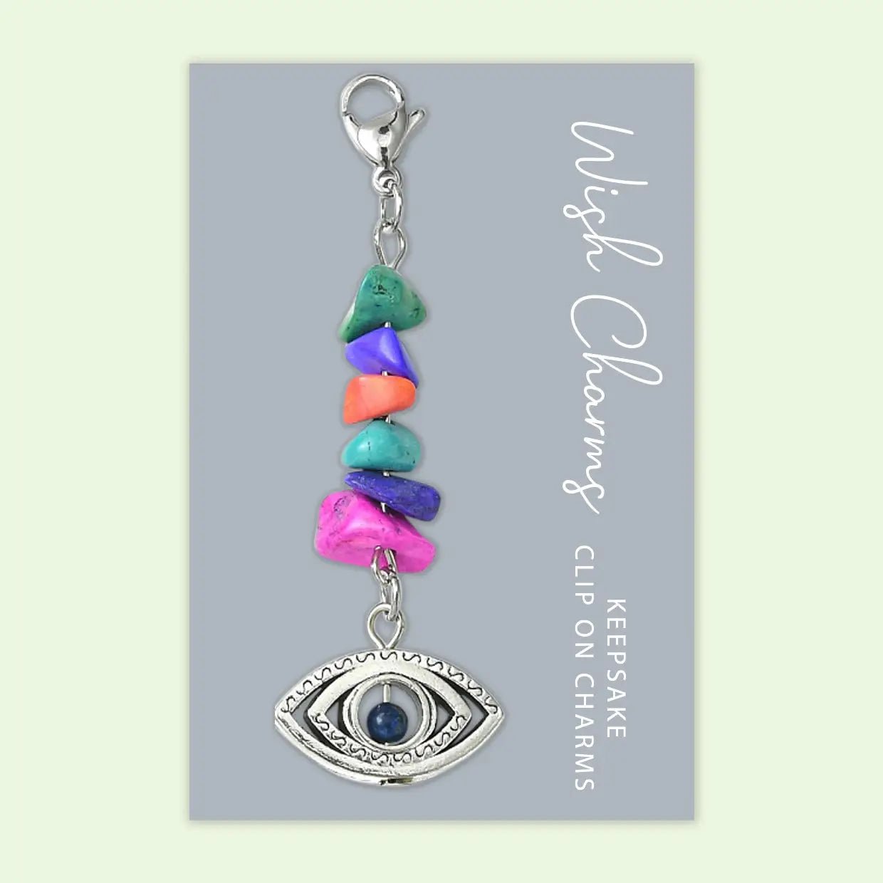 Lucky Eye - Wish Charms - Keepsake Clip On Charm with Gemstones - WCC016 - The Hare and the Moon