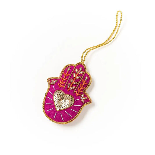 Matt Boomie Dreamcatchers Larissa Plush Hamsa Felt Ornament - Handmade, Embroidered - MBM6