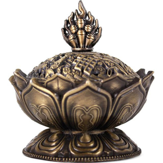 Metal Lotus Incense Cone Holder - The Hare and the Moon