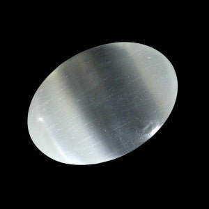 Mini Selenite Palm Stone - Stone of Cleansing & Neutralising - MPS1 - The Hare and the Moon