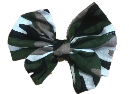 Miss Pretty London hair Accessories Camo Print Cotton Hair Bow Clip