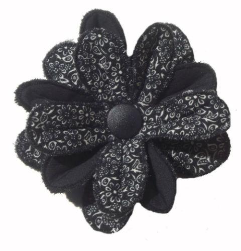 Miss Pretty London Pin Badges & Brooches Black Flower Print Flower Brooch