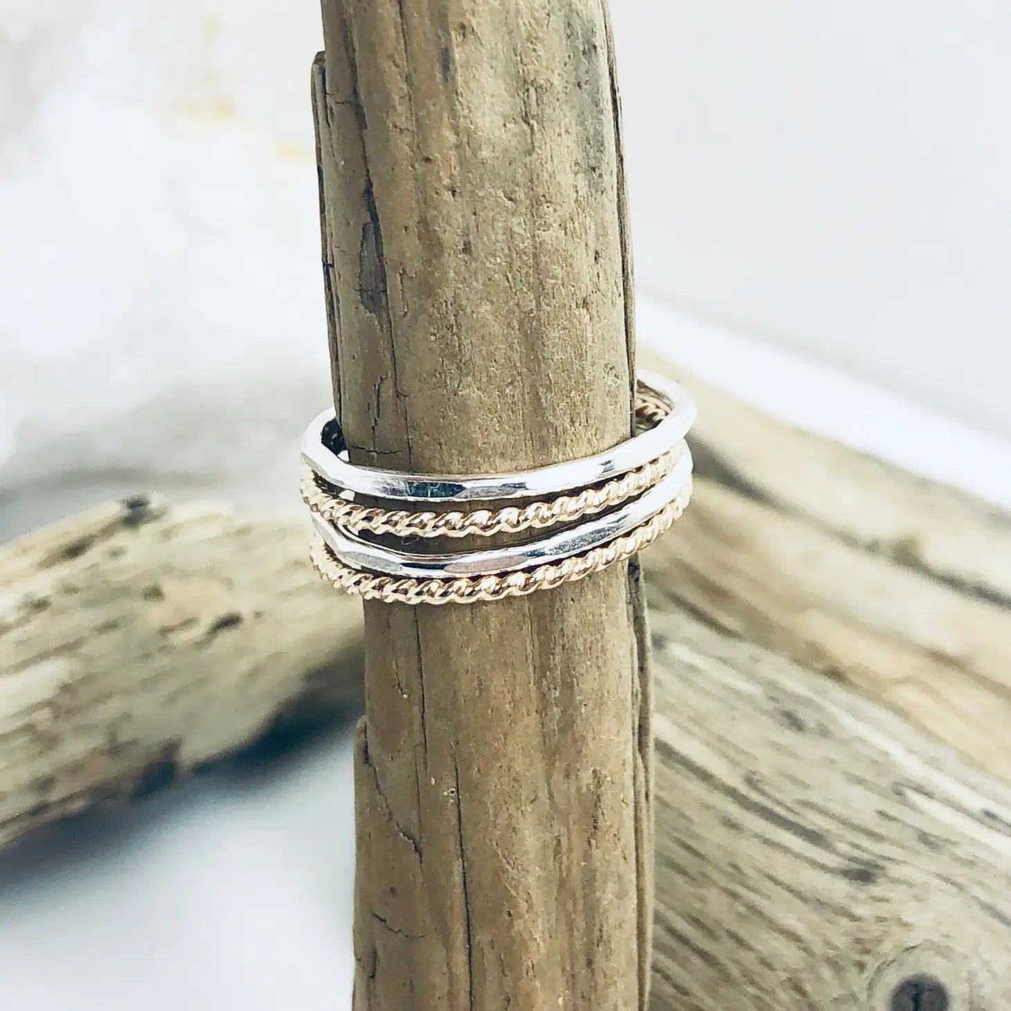 Mixed Metal Stacking Rings - LJ1 - The Hare and the Moon