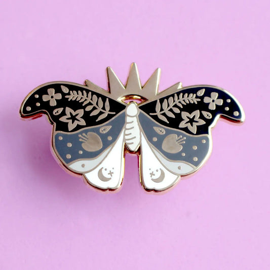 Moth Enamel Pin - GP163 - The Hare and the Moon