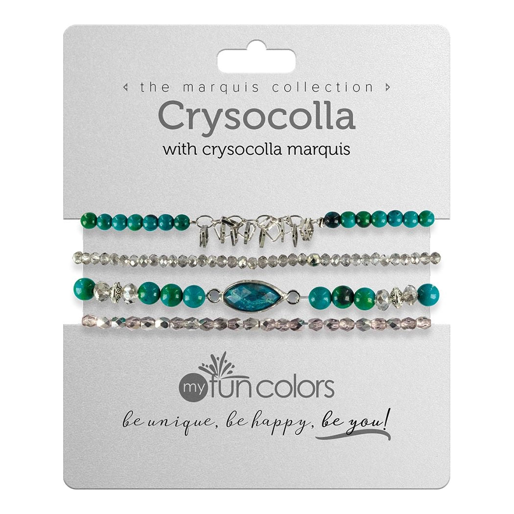 MR1275S-Gemstone Bracelet Set - Crysocolla - The Hare and the Moon