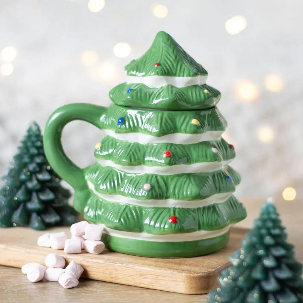 Jones Home & Gift Mugs Green Christmas Tree Shaped Mug
