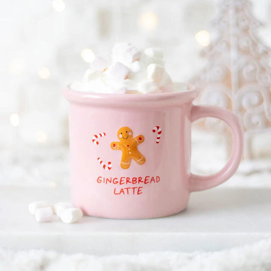 Jones Home & Gift Mugs Pink Gingerbread Latte Christmas Mug