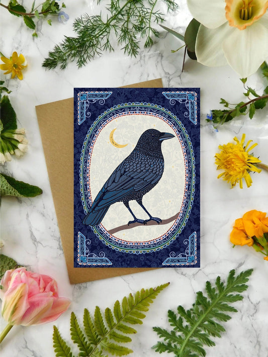 Crow and Moon Greeting Card - CA126
