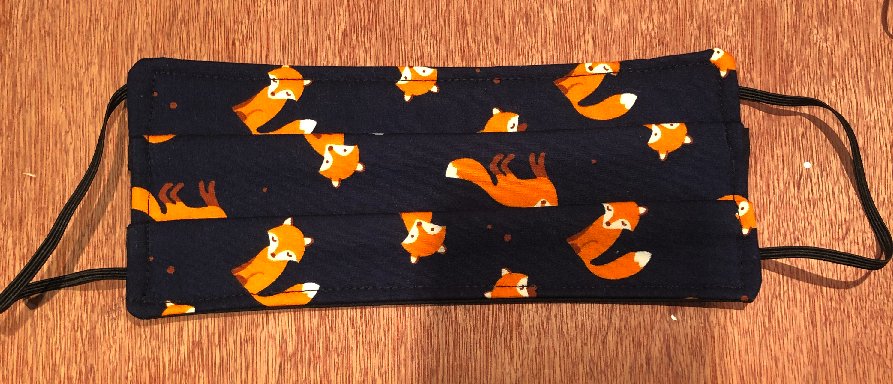 Navy Foxes Print Face Mask - The Hare and the Moon