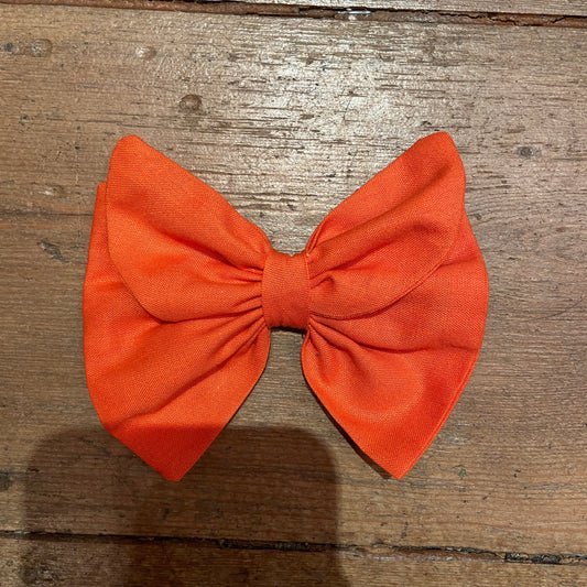 Orange Cotton Hair Bow Clip - The Hare and the Moon