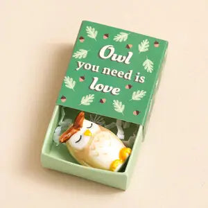 Tiny Matchbox Ceramic Tokens - Owl