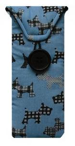 Pale Blue Scottie Print Glasses Case - The Hare and the Moon