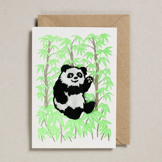 Panda Bear Iron On Patch Greeting Card - GC-PAT-0096