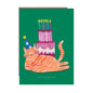 Party Cat and Huge Cake Birthday Greetings Card - HCWB432