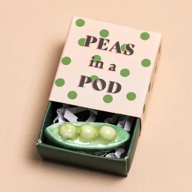 Tiny Matchbox Ceramic Tokens - Peas