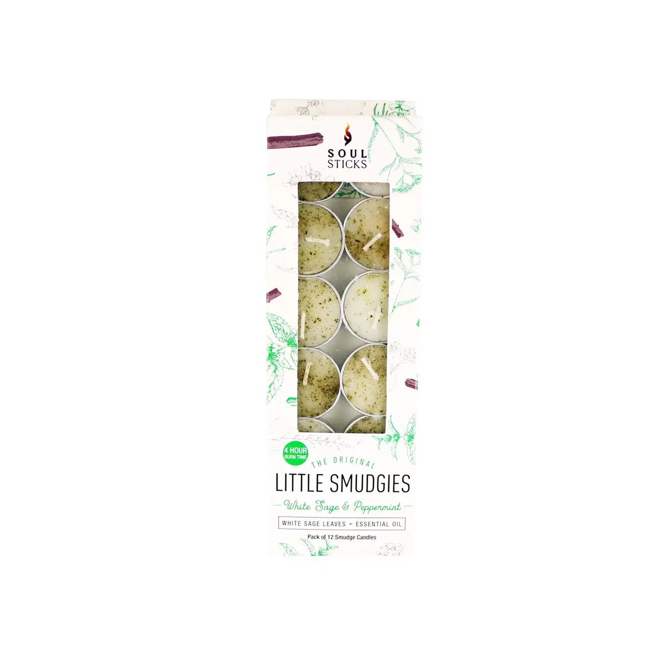Peppermint Little Smudgies Smudge Candles 12 Per Pack - The Hare and the Moon