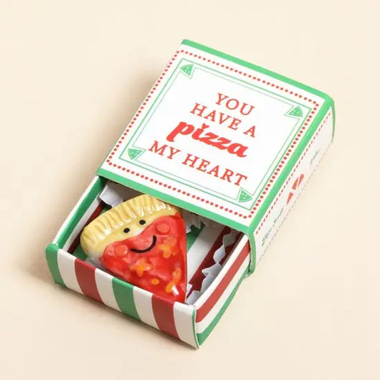Tiny Matchbox Ceramic Tokens - Pizza