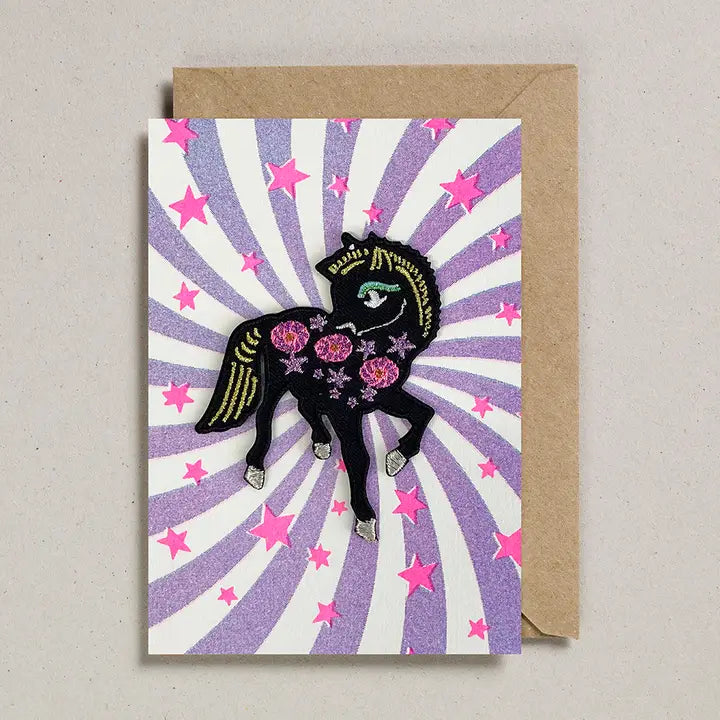 Magical Pony Iron On Patch Greeting Card - GC-PAT-0048