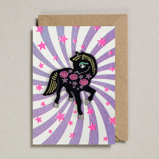 Magical Pony Iron On Patch Greeting Card - GC-PAT-0048