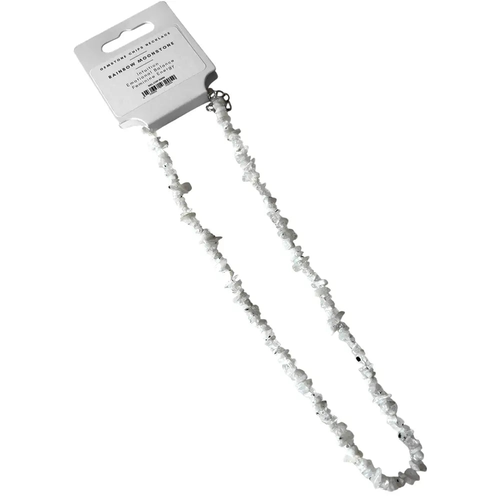 Rainbow Moonstone Gemstone Chips Necklace - NE75