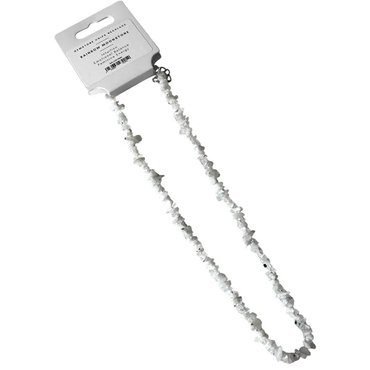 Rainbow Moonstone Gemstone Chips Necklace - NE75