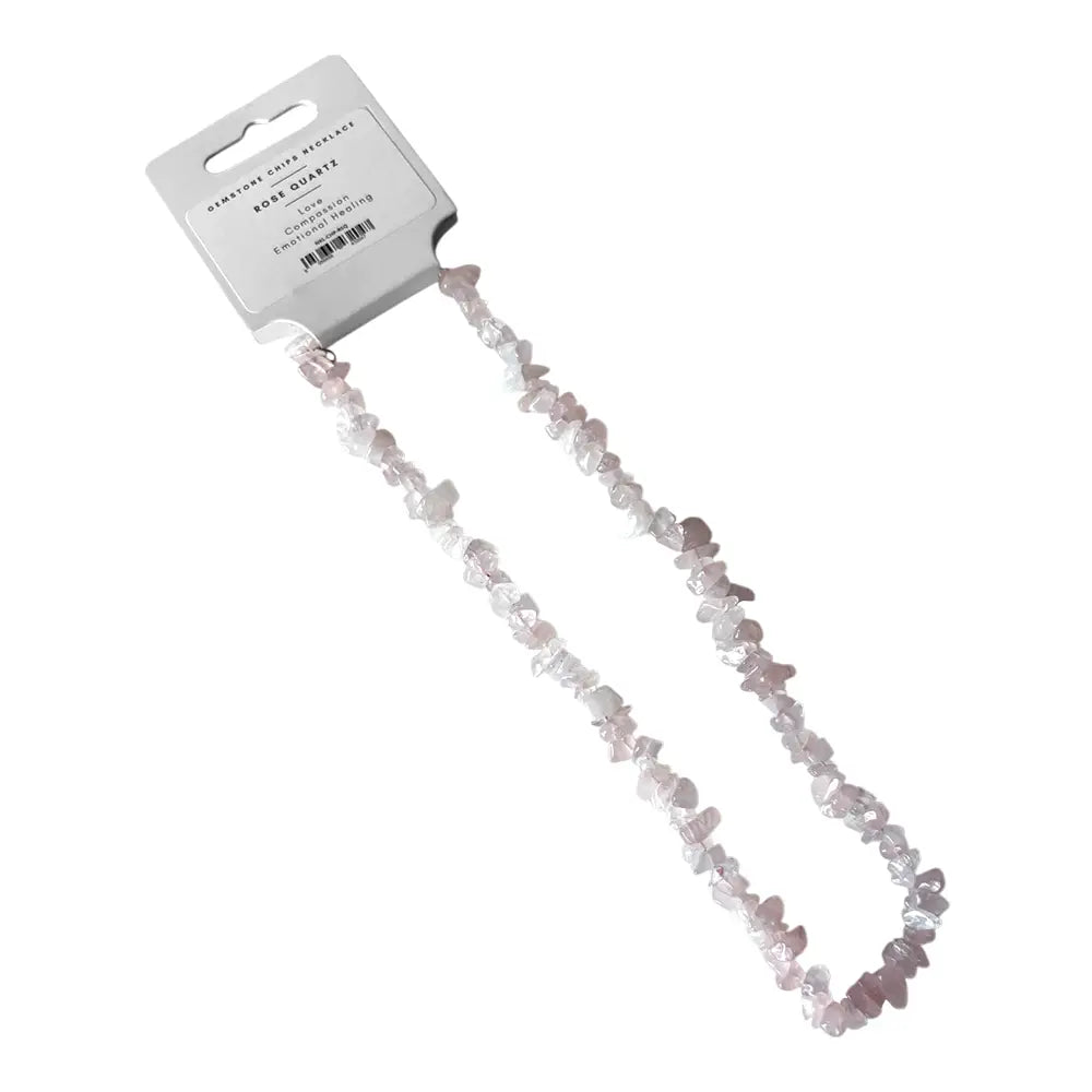 Rose Quartz Gemstone Chips Necklace - NE77