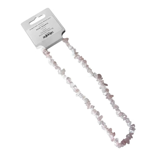 Rose Quartz Gemstone Chips Necklace - NE77