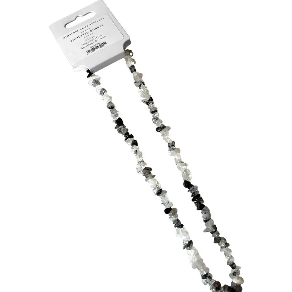 Rutilated Quartz Gemstone Chips Necklace - NE78