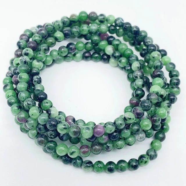 Ruby Zoisite Mini Bead Bracelet - MINIB8
