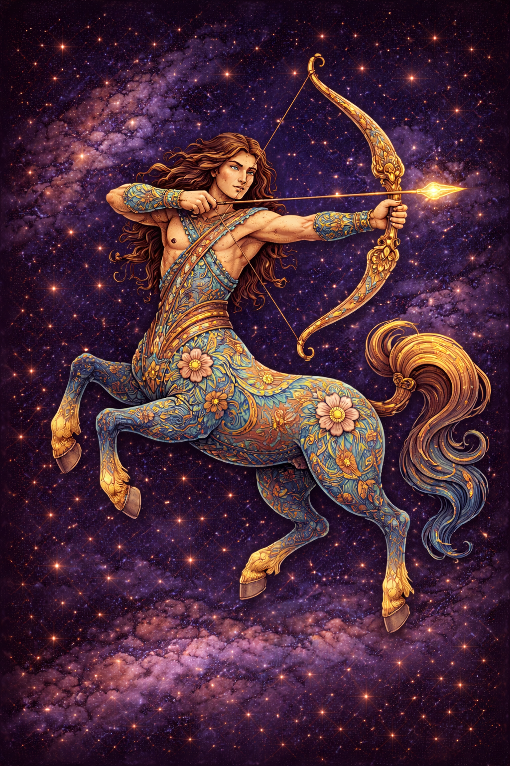 Zodiac Constellation Greeting Card - The Hare and the Moon