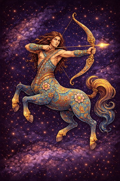 Zodiac Constellation Greeting Card - The Hare and the Moon