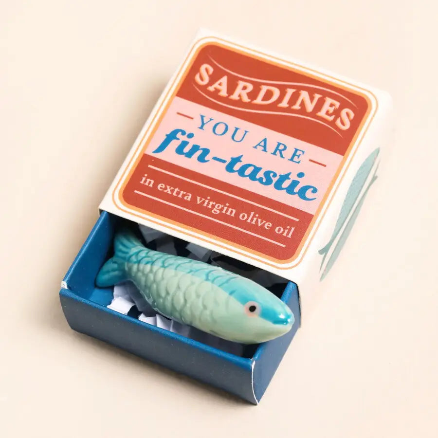 Tiny Matchbox Ceramic Tokens - Sardine