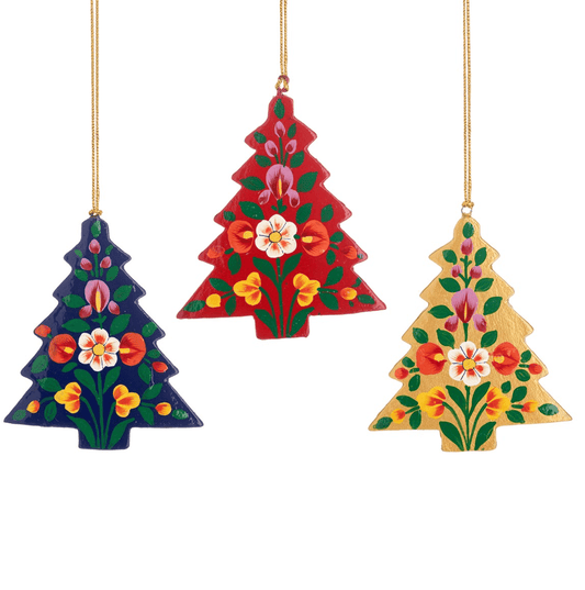 Sasse & Belle Christmas Decorations Kashmiri Christmas Tree Wooden Decoration - GMDXM021