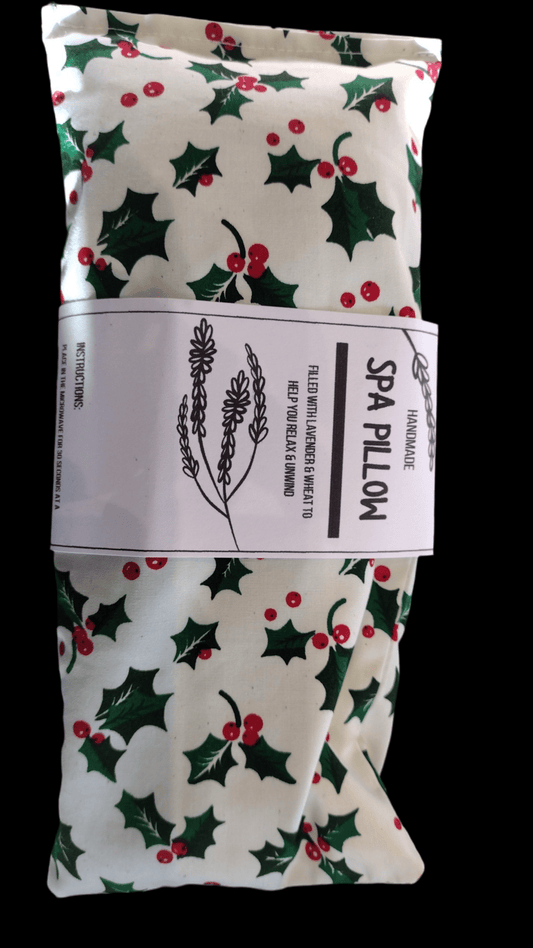 The Hare and the Moon skincare White Holly Print Heatable Lavender and Wheat Spa Pillow