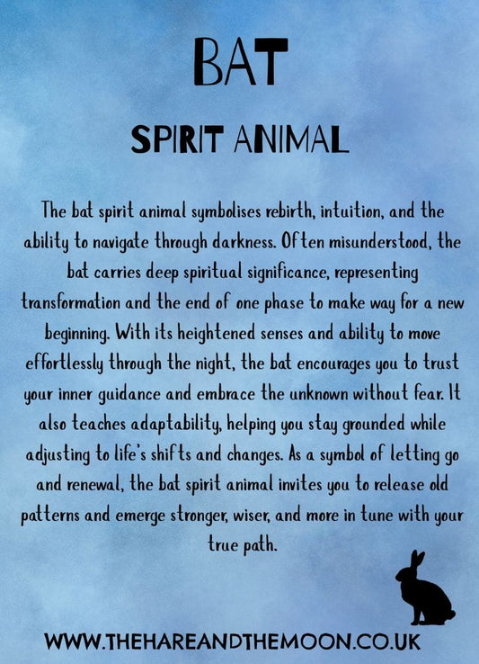 The Hare and the Moon Spirit Animal Charm - Bat- SPA22