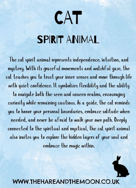 The Hare and the Moon Spirit Animal Charm - Cat - SPA22
