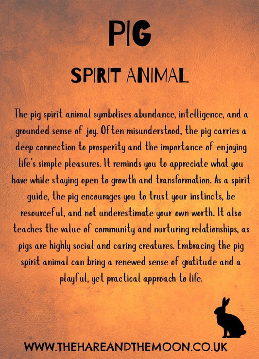 The Hare and the Moon Spirit Animal Charm - Pig - SPA22