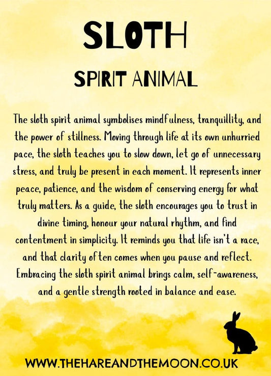 The Hare and the Moon Spirit Animal Charm - Sloth - SPA22