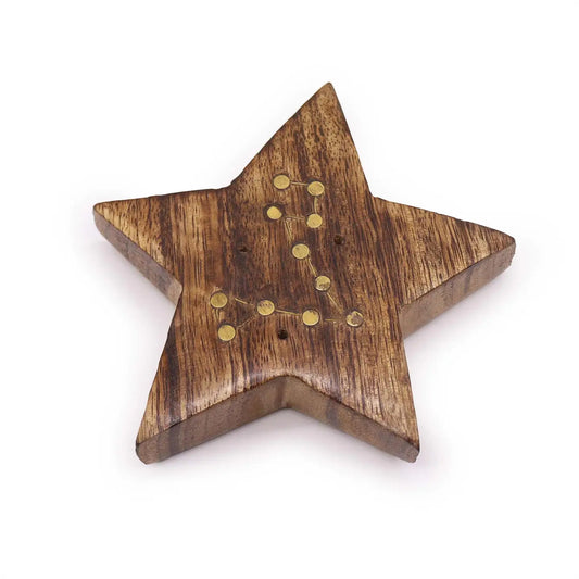 Star Engraved and Brass Zodiac Sign Incense Burners - Star